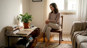 Mulher sentada a meditar em mindfulness